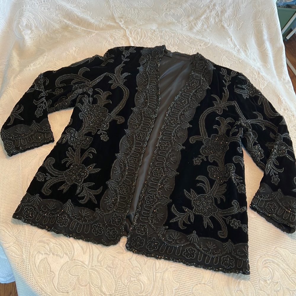 Black Velvet Beaded Jacket